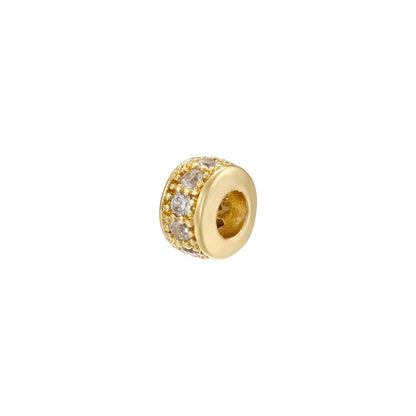 1PCS Brass Cubic Zirconia Sparkling Beads