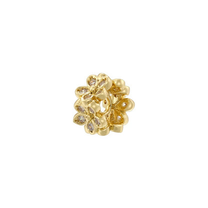 1PCS 18K Gold-plated Brass Inlaid With Zircon Spacer Beads