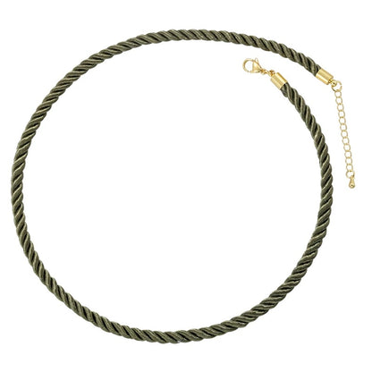 1PCS Braided Silk Rope Necklace Cords With Bright Gold Finish