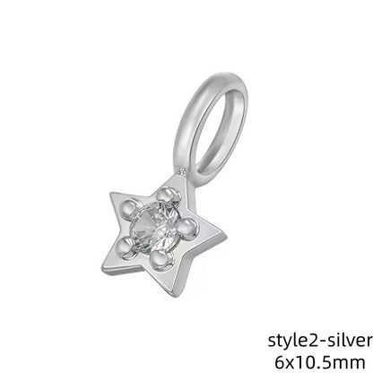 1Pcs Gold Color Silver Color Sun Moon Mini Charms
