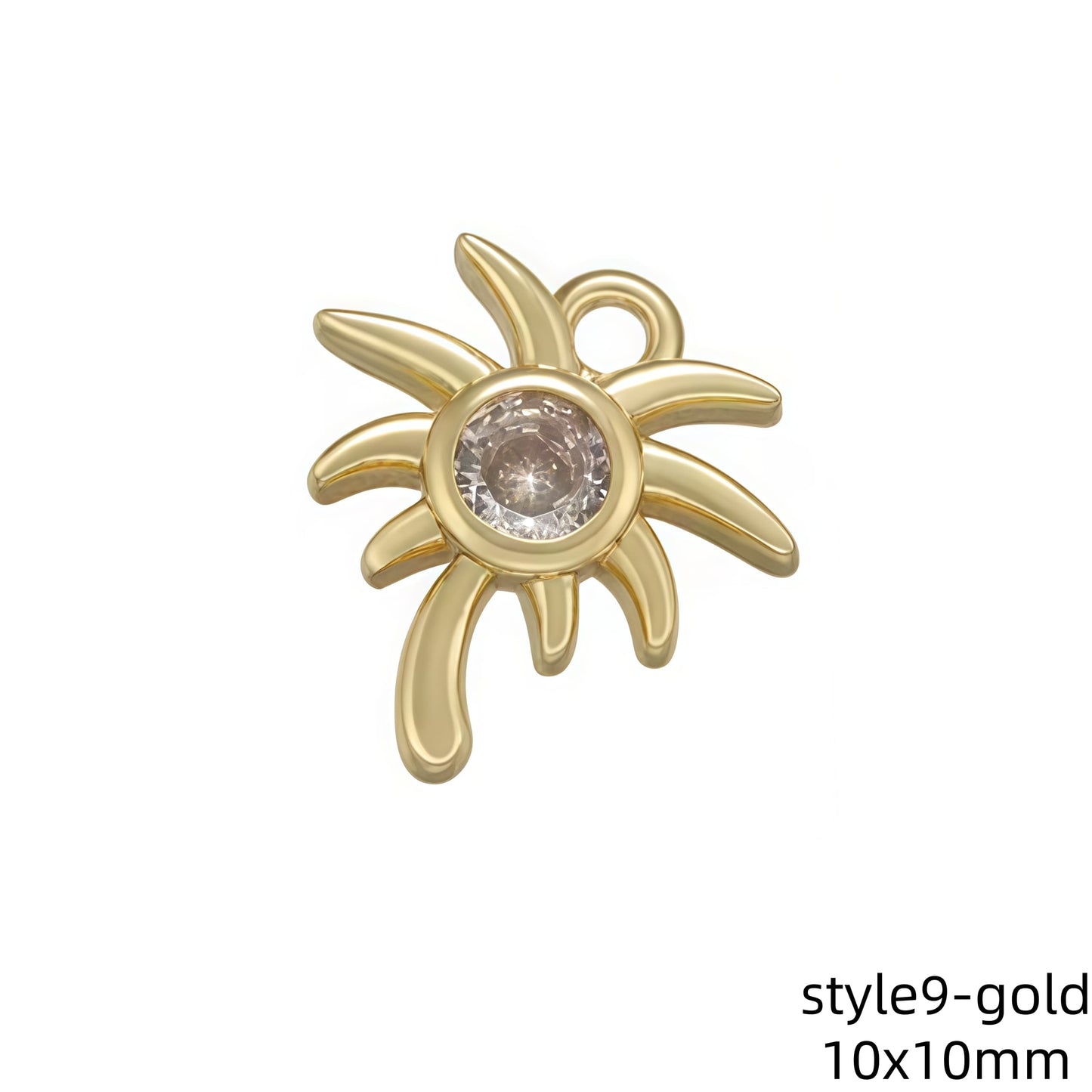 1Pcs Gold Color Silver Color Sun Moon Mini Charms
