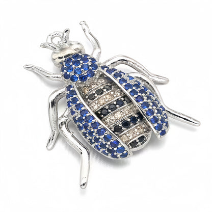1PCS Brass Cubic Zirconia Beetle Charms Pendants