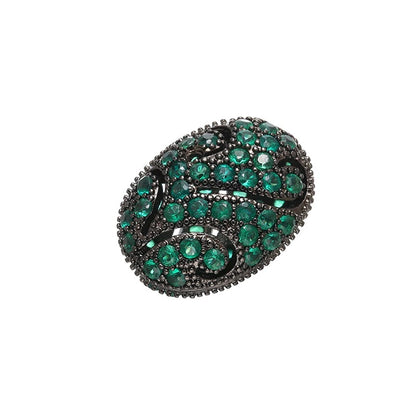 1PCS Brass Cubic Zirconia Colorful Flat Beads