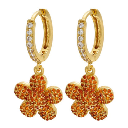 1PCS Gold-Colored Petal Earrings Charms DIY Pendant
