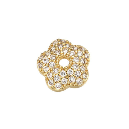 1PCS Brass Cubic Zirconia  Exquisite Bead Cap