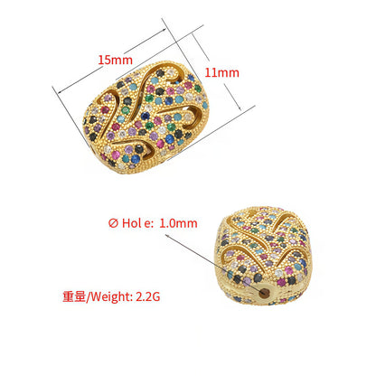 1PCS  Rectangular Hollow Candy Crystal Spacer Beads