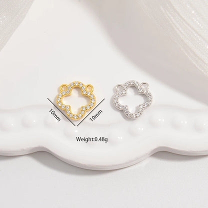 1PCS Hollowed-Out lucky Four-Leaf Clover Connector Clover Charm