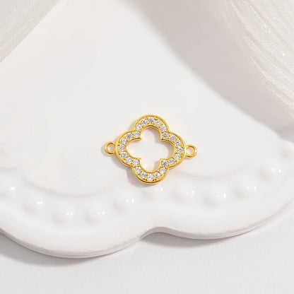 1PCS Hollowed-Out lucky Four-Leaf Clover Connector Clover Charm