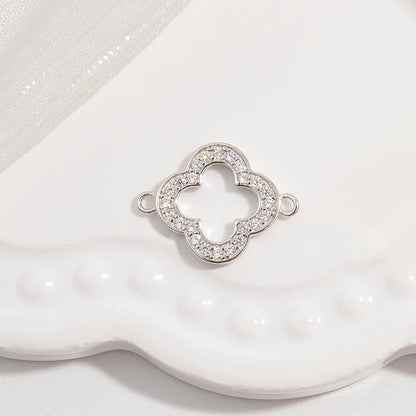 1PCS Hollowed-Out lucky Four-Leaf Clover Connector Clover Charm