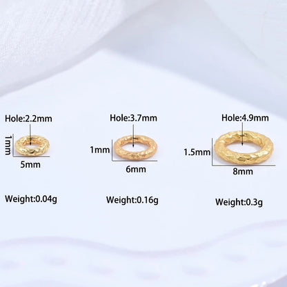 4PCS 5/6/8mm Vintage Hammered Hollow Round Spacer Bead