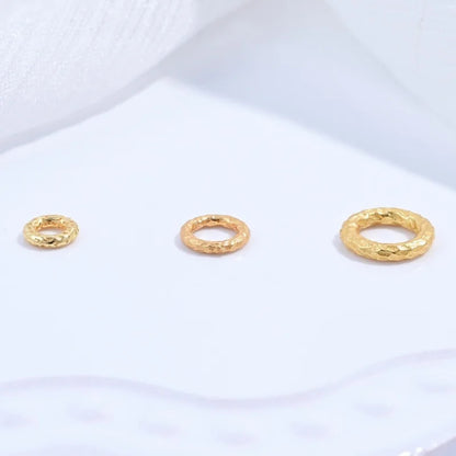4PCS 5/6/8mm Vintage Hammered Hollow Round Spacer Bead
