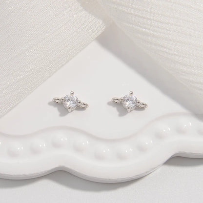 2PCS Inset Zircon Double Head Connector Buckle Charm