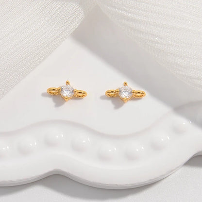 2PCS Inset Zircon Double Head Connector Buckle Charm
