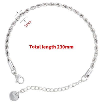 1PCS Stainless Steel Bracelets Boho Gold-color Thick/Thin Fashion Punk Twist Bracelet