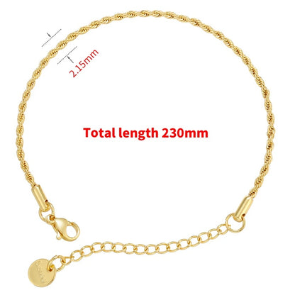 1PCS Stainless Steel Bracelets Boho Gold-color Thick/Thin Fashion Punk Twist Bracelet