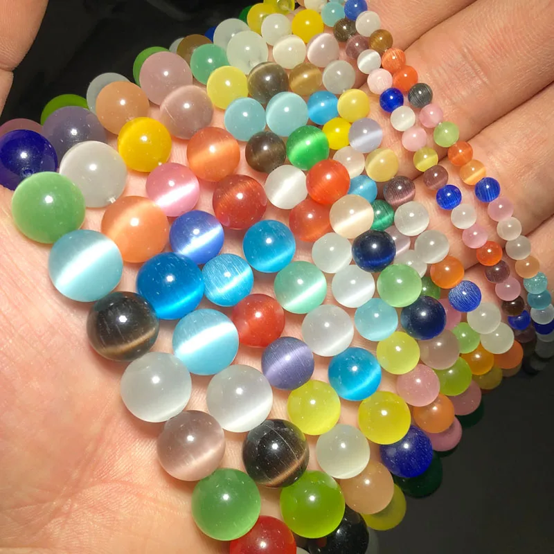 Mixed Colors Cat's Eye Beads Round Beads