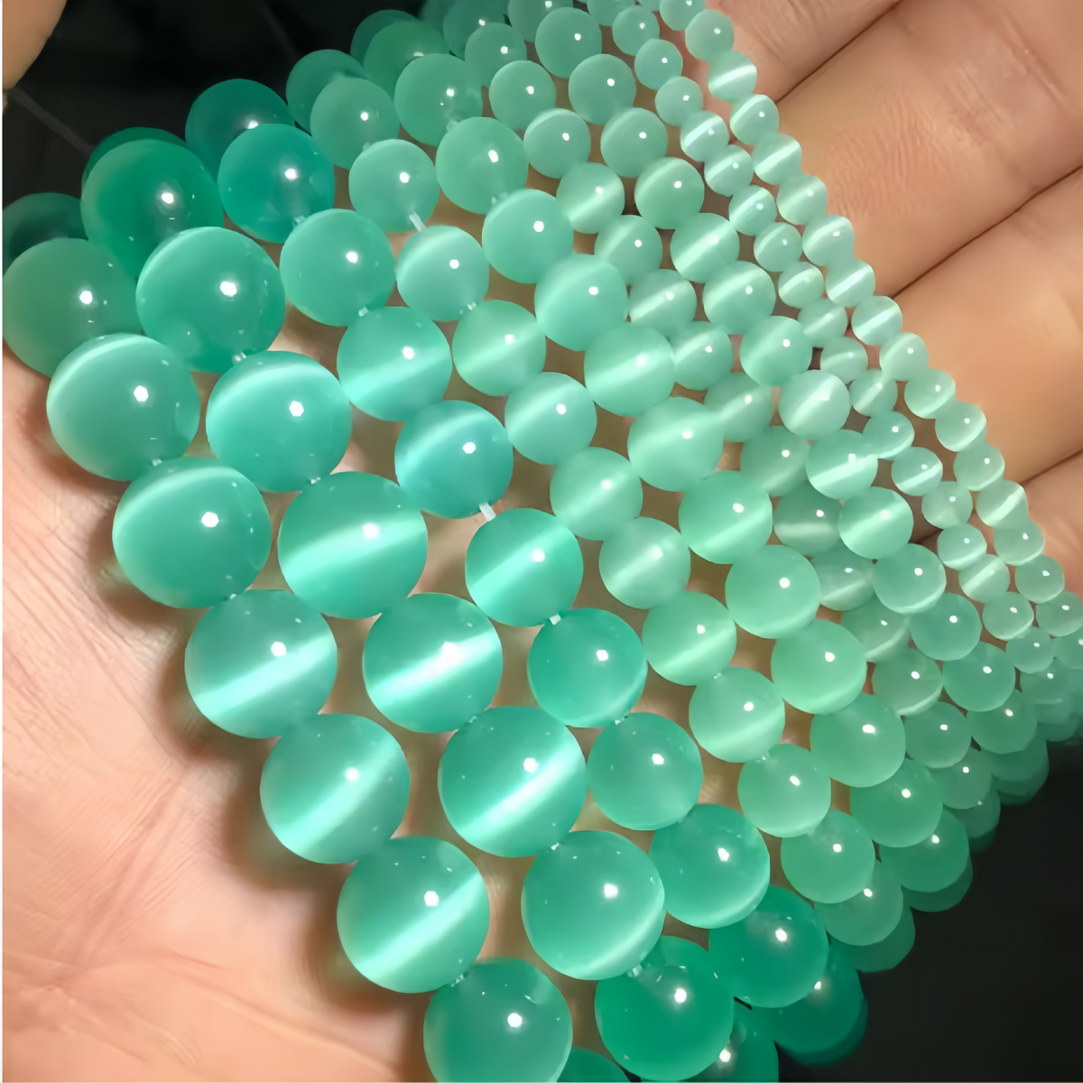 Vegetation Green Cat's Eye Beads Round Beads