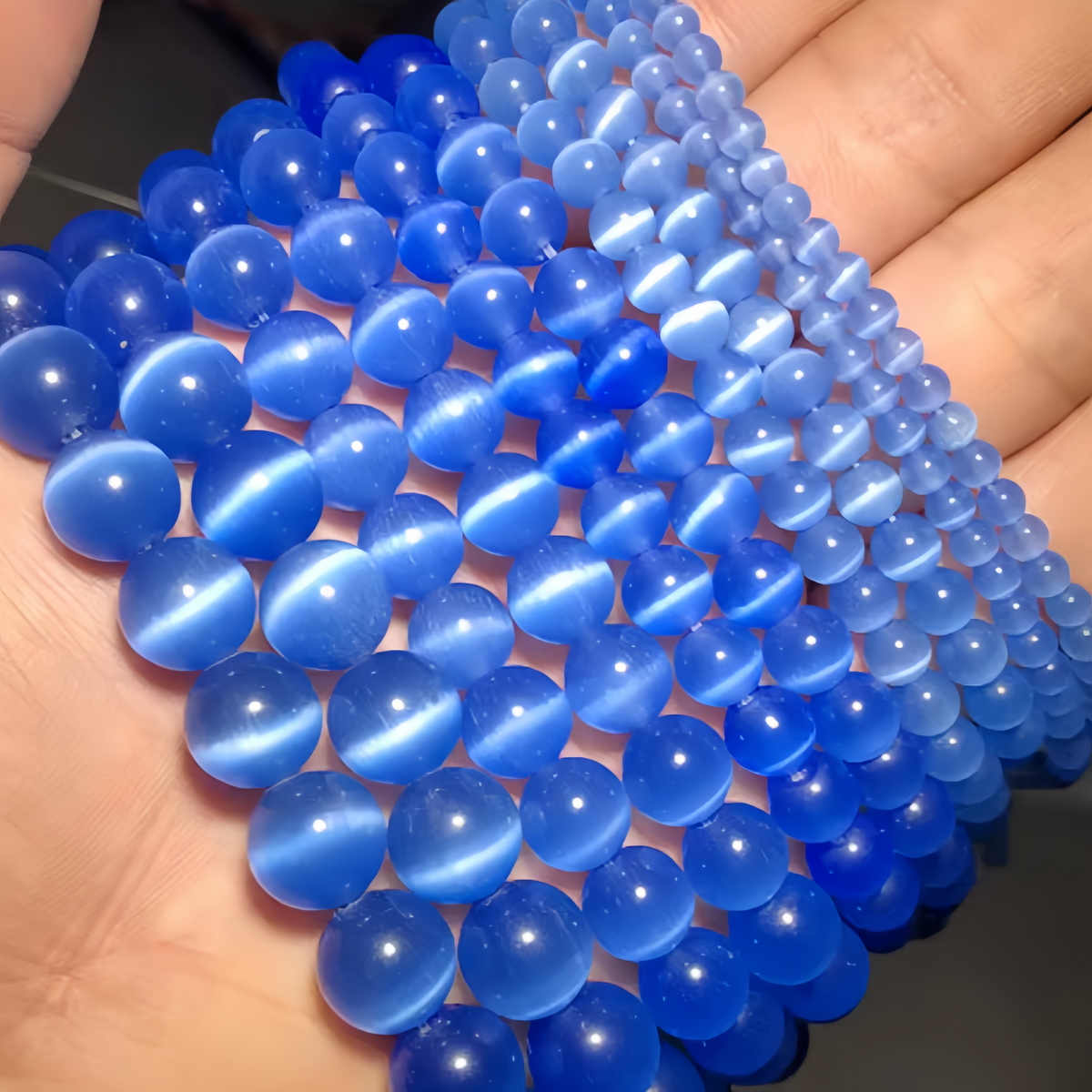 Blue Cat's Eye Beads Round Beads