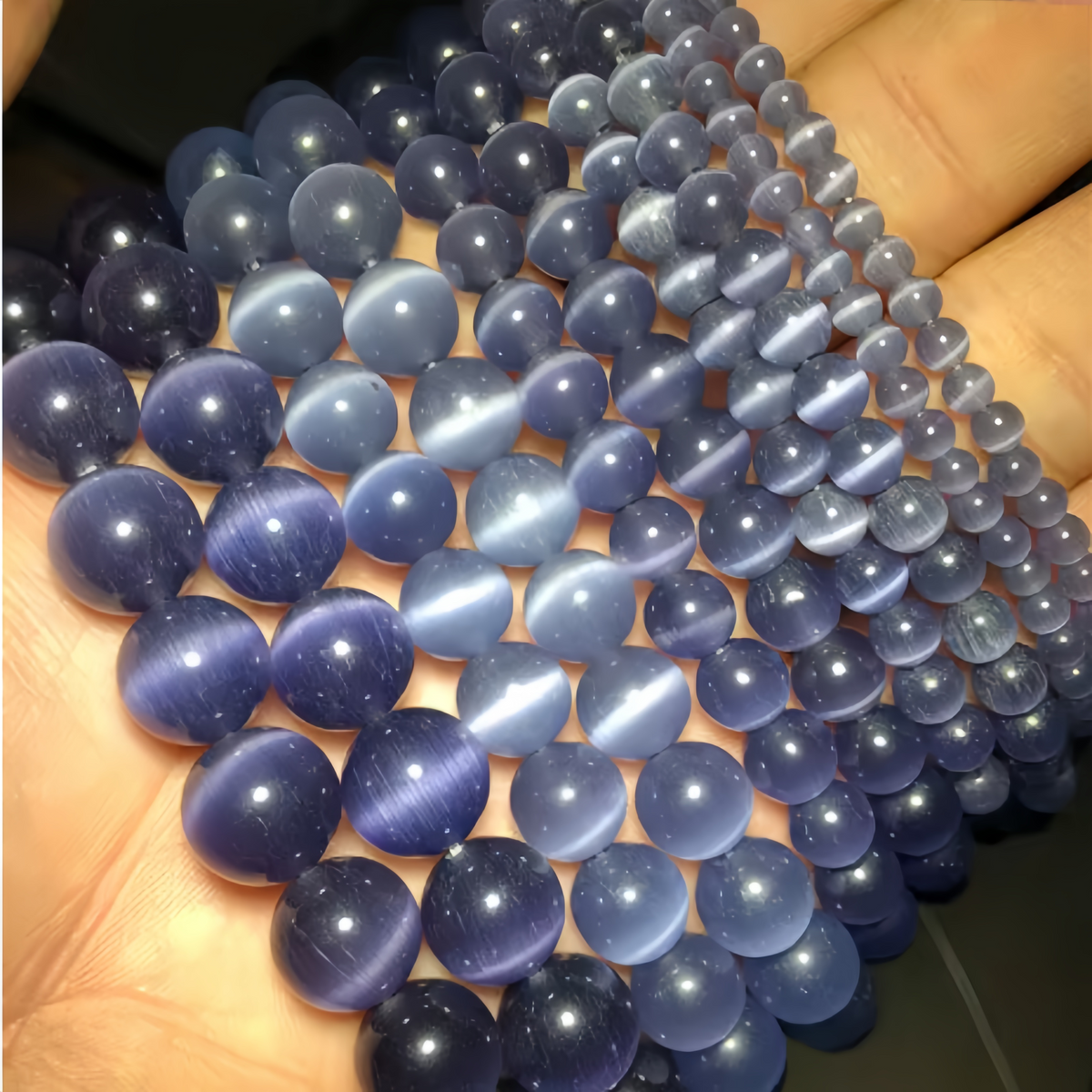 Dark Viole Cat's Eye Beads Round Beads