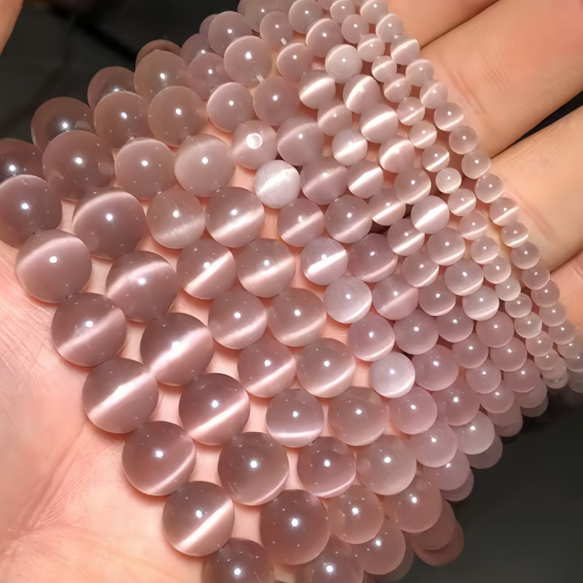 Light Purple Cat's Eye Beads Round Beads