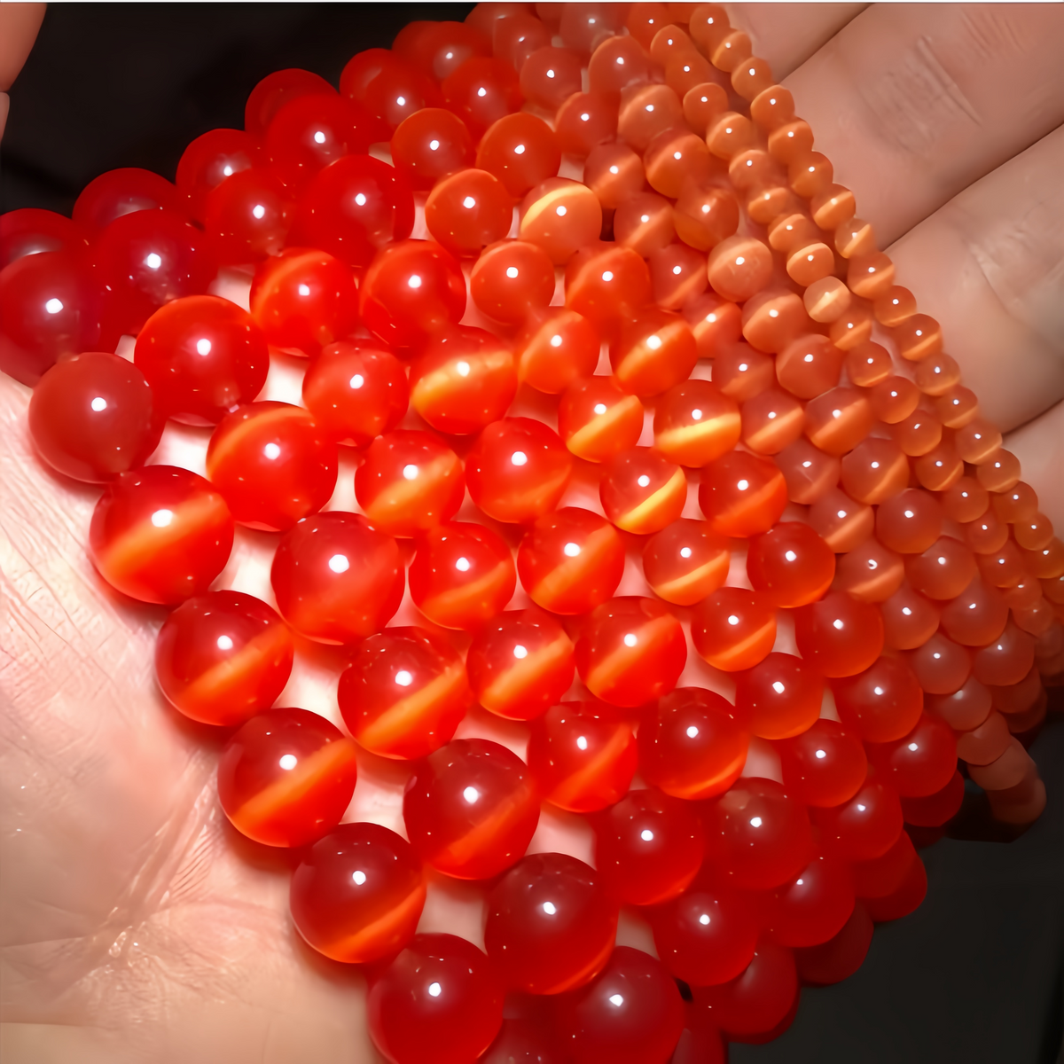Red Cat's Eye Beads Round Beads