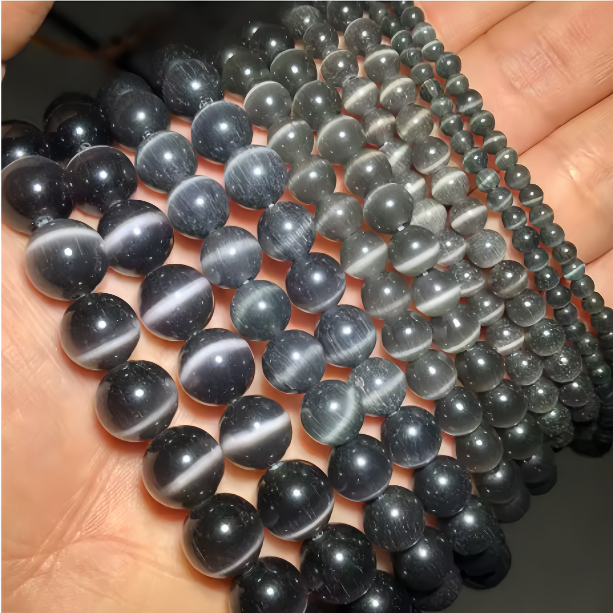 Black Cat's Eye Beads Round Beads