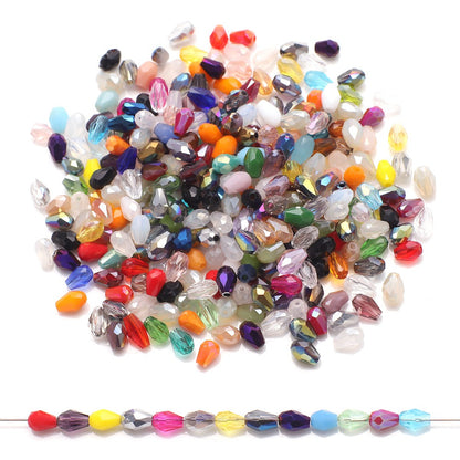 200pcs Medium Hole Teardrop-Shaped Glass Beads