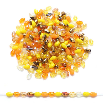 200pcs Medium Hole Teardrop-Shaped Glass Beads