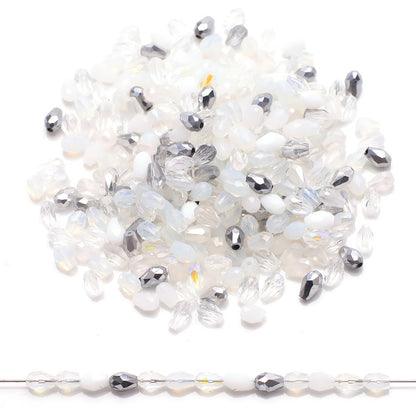 200pcs Medium Hole Teardrop-Shaped Glass Beads
