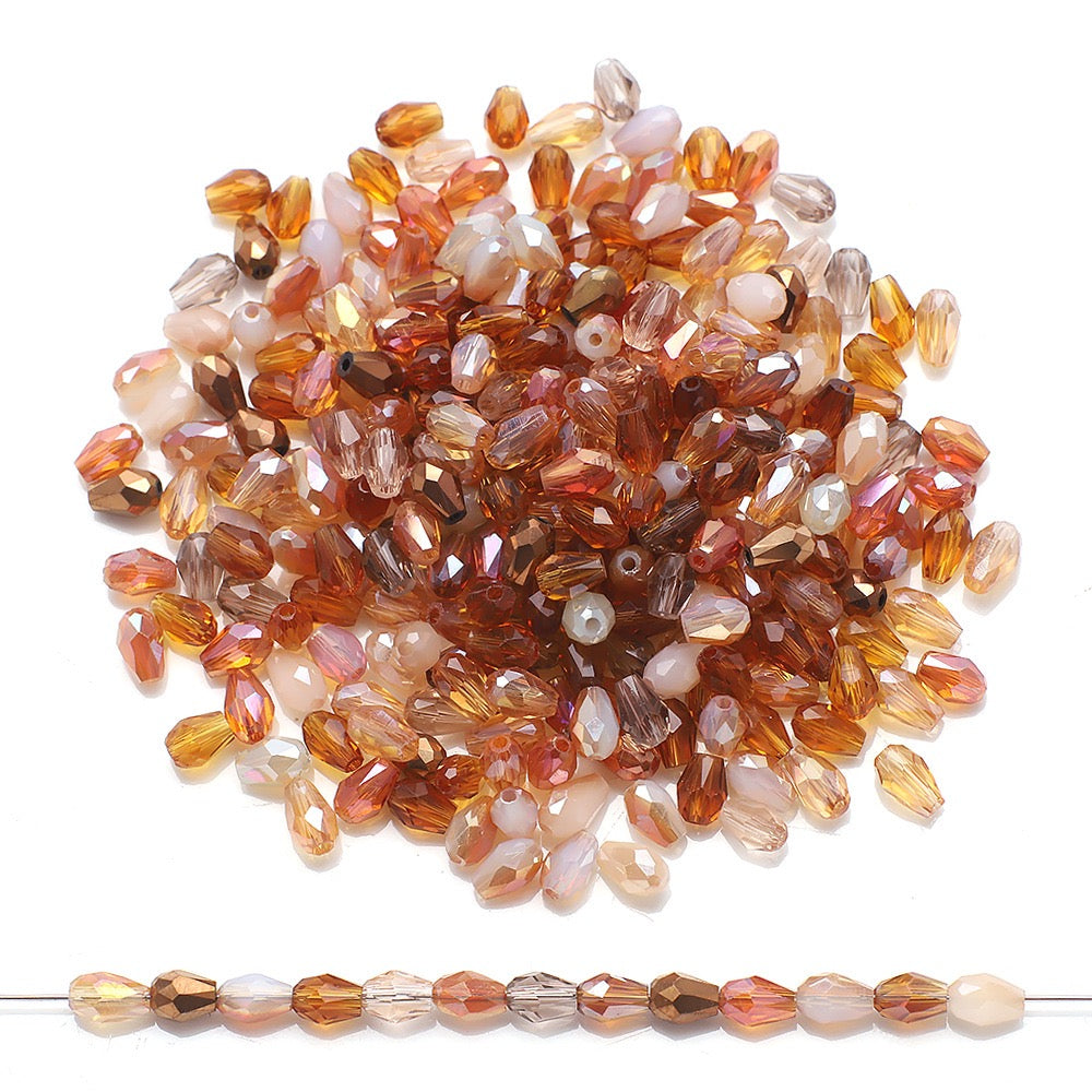 200pcs Medium Hole Teardrop-Shaped Glass Beads