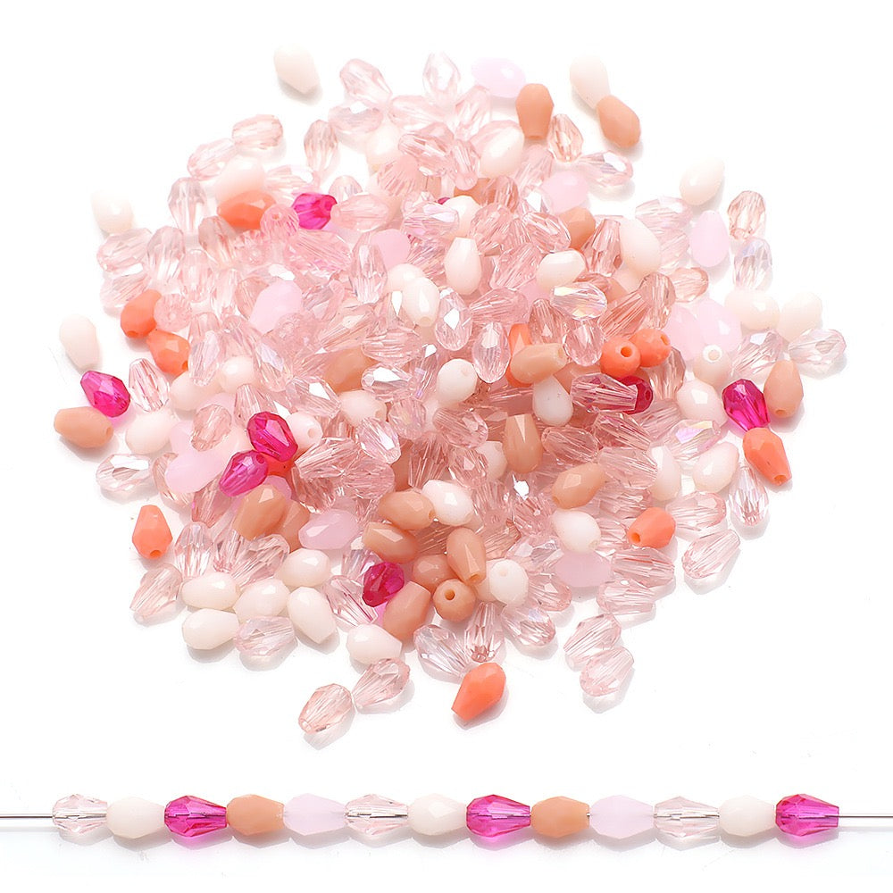 200pcs Medium Hole Teardrop-Shaped Glass Beads
