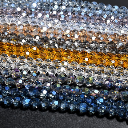 3 Strands 8mm 32‑Facet Earth Cut Glass Beads