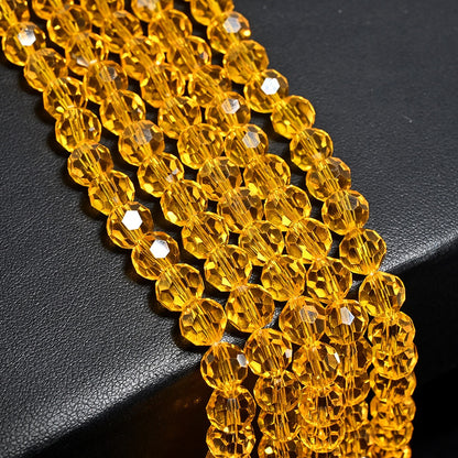3 Strands 8mm 32‑Facet Earth Cut Glass Beads
