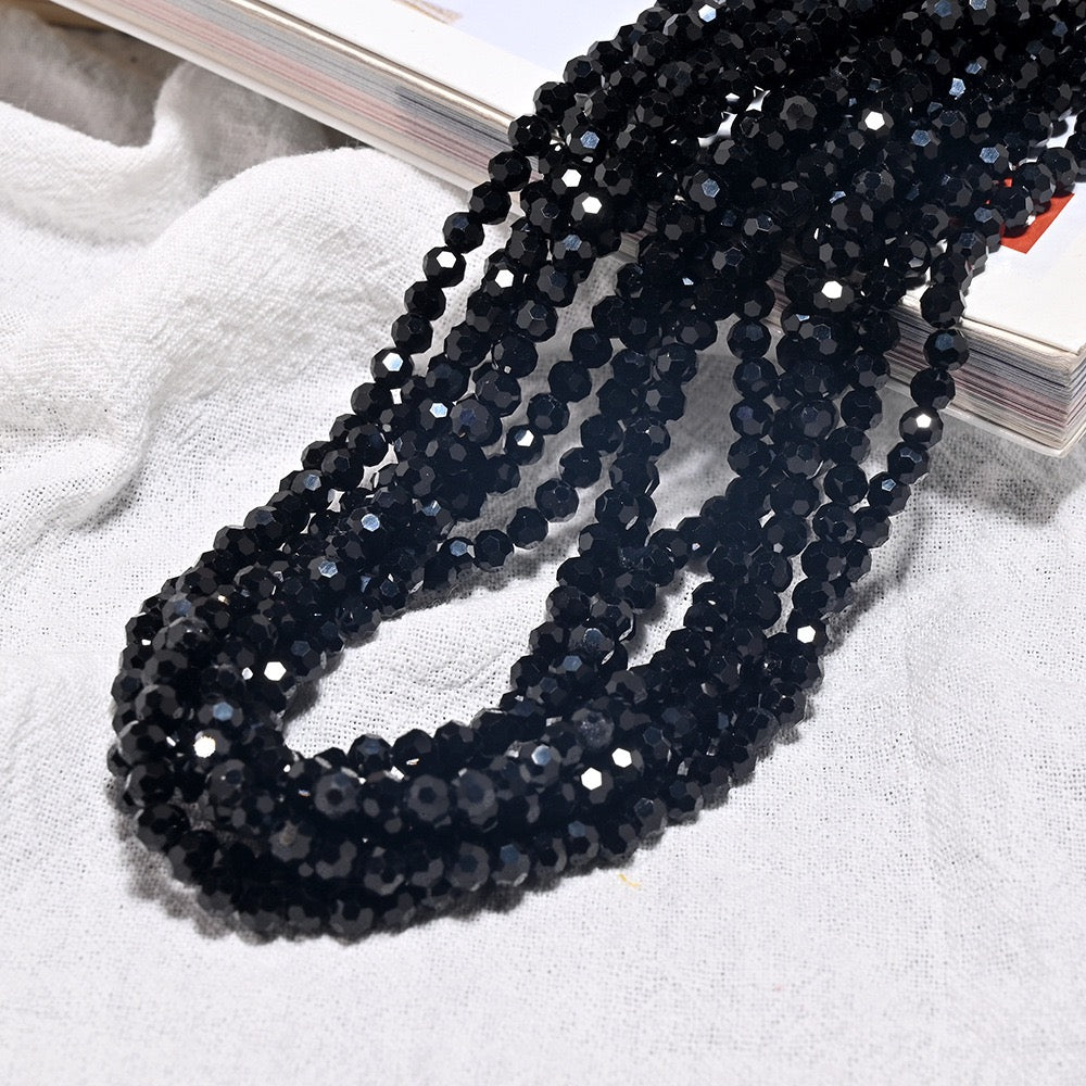 3 Strands 8mm 32‑Facet Earth Cut Glass Beads