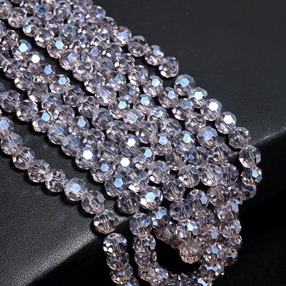 3 Strands 8mm 32‑Facet Earth Cut Glass Beads