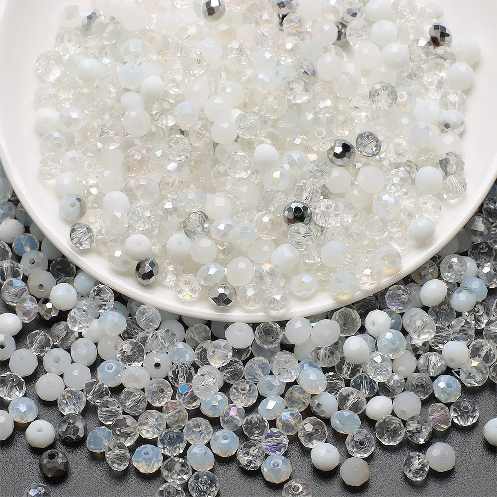 Rondelle Multicolored AB Glass Beads