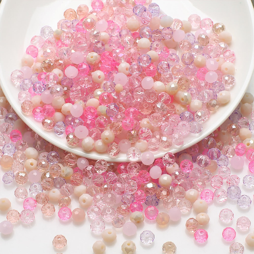 Rondelle Multicolored AB Glass Beads