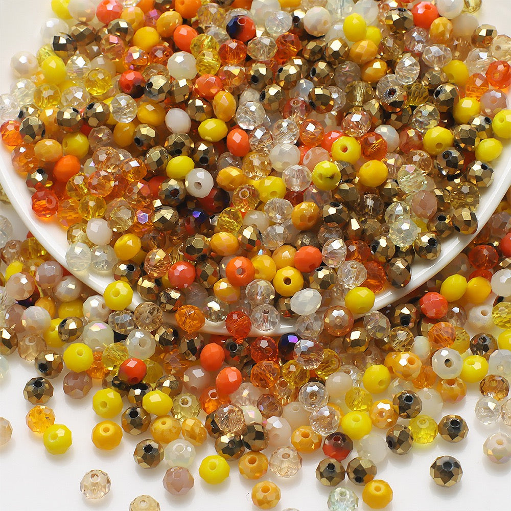 Rondelle Multicolored AB Glass Beads