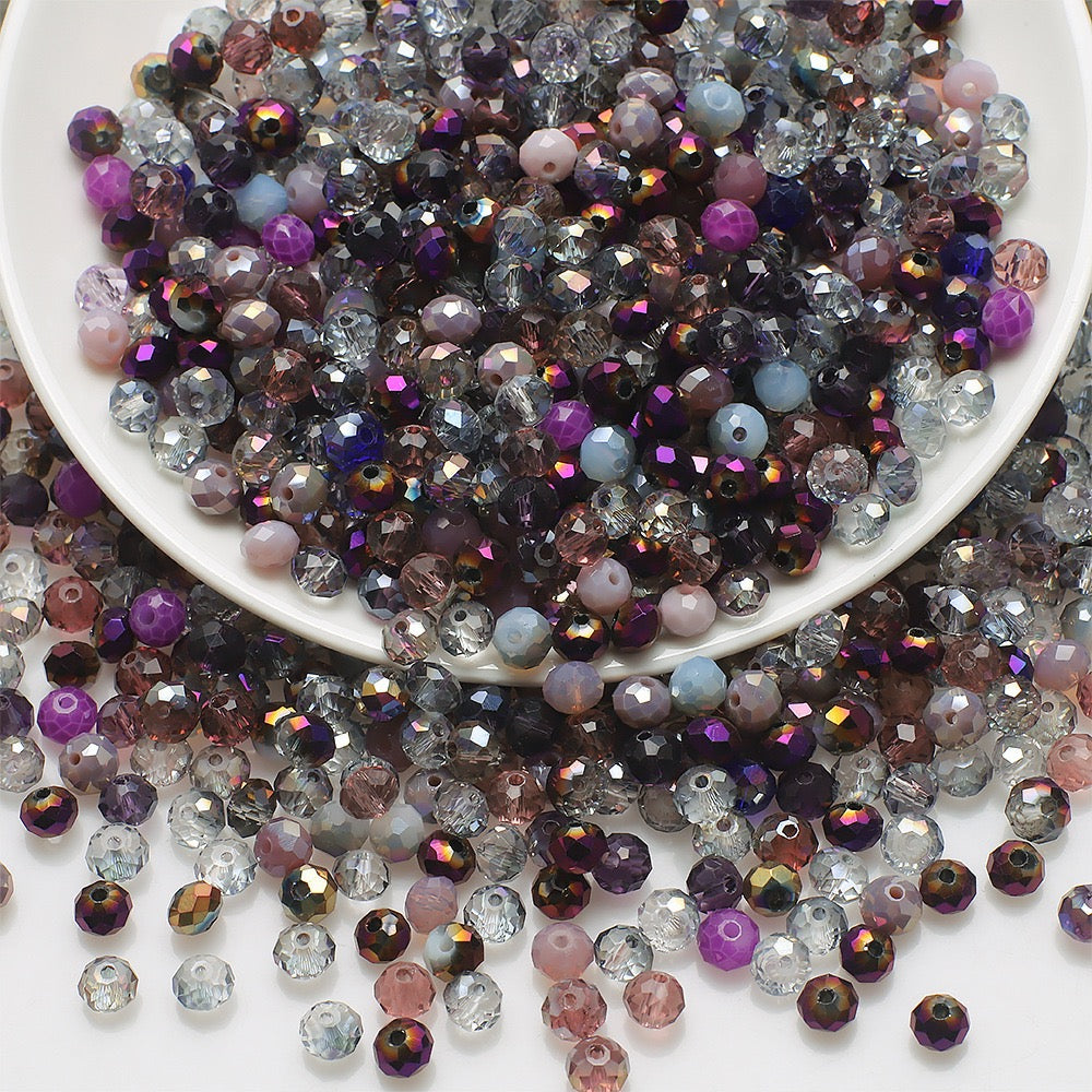 Rondelle Multicolored AB Glass Beads