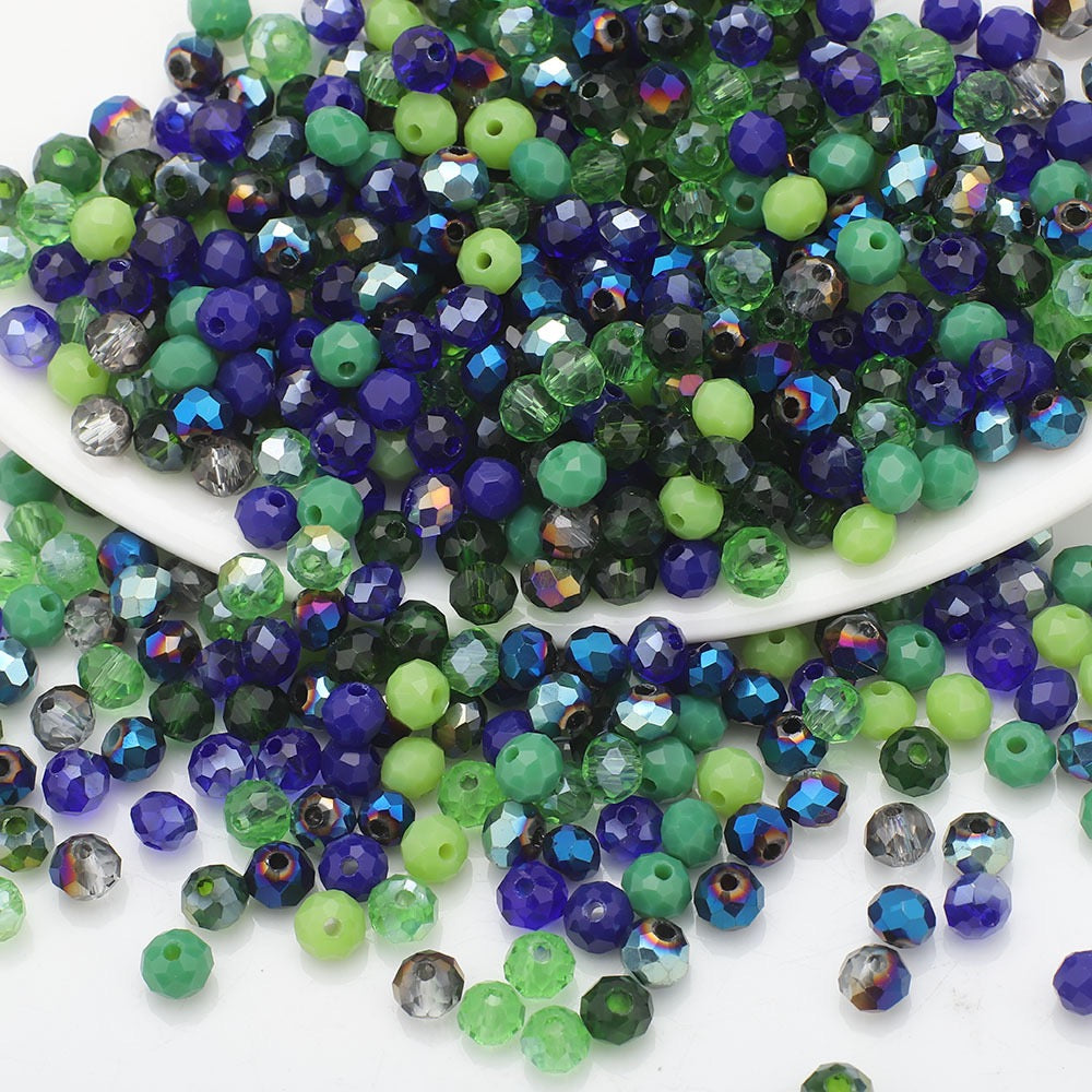 Rondelle Multicolored AB Glass Beads