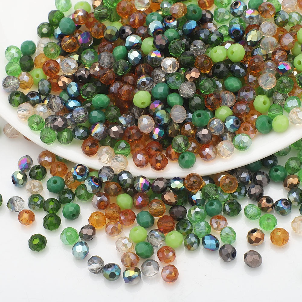 Rondelle Multicolored AB Glass Beads