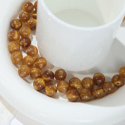 50pcs Shimmer Cat Eye Effect Resin Spacer Beads