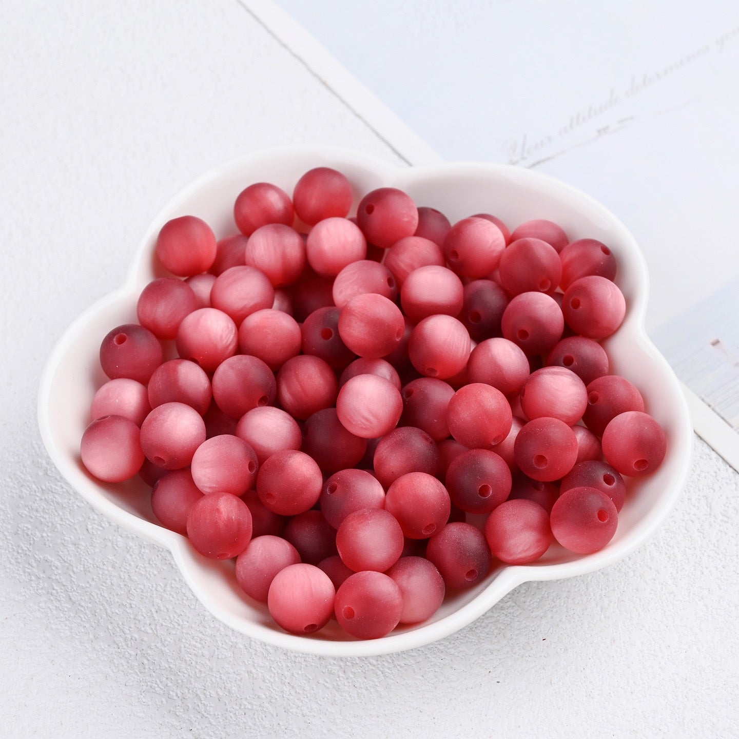 50pcs Matte Dreamy Cat Eye Resin Round Beads
