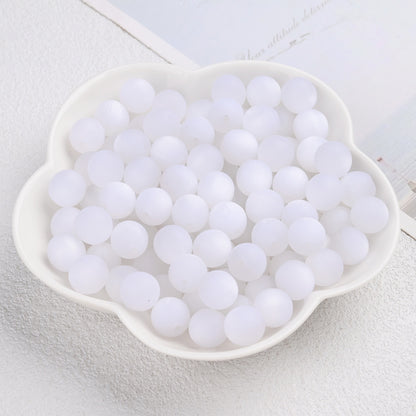 50pcs Matte Dreamy Cat Eye Resin Round Beads