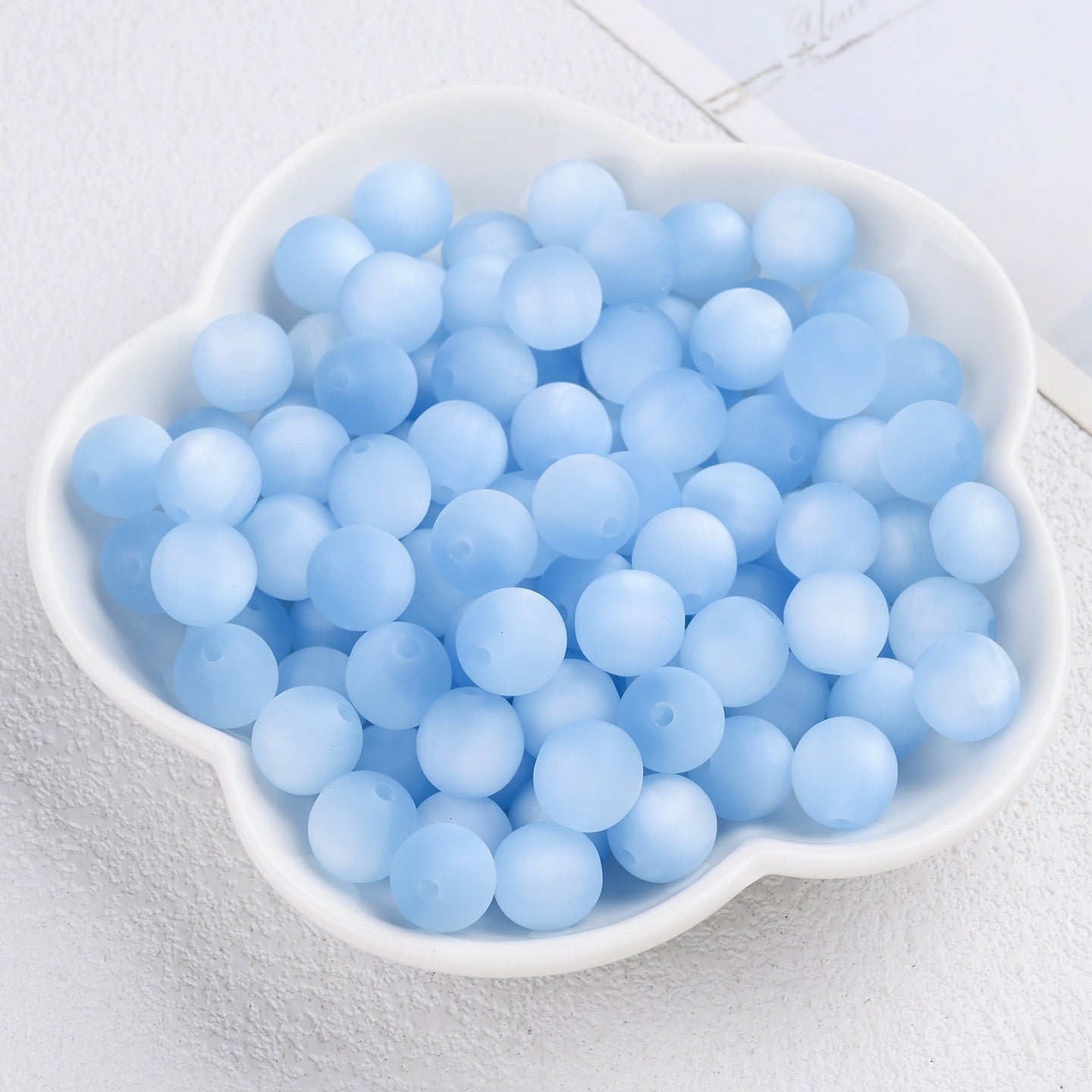 50pcs Matte Dreamy Cat Eye Resin Round Beads