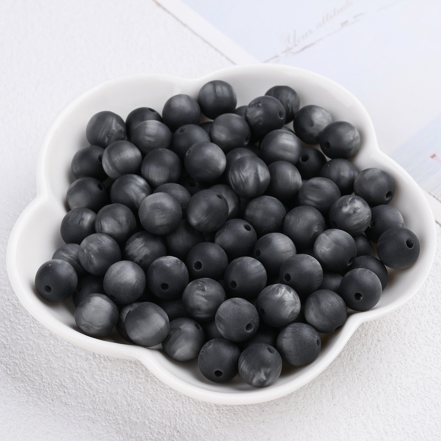 50pcs Matte Dreamy Cat Eye Resin Round Beads