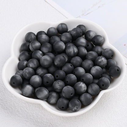 50pcs Matte Dreamy Cat Eye Resin Round Beads