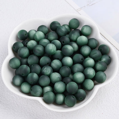 50pcs Matte Dreamy Cat Eye Resin Round Beads