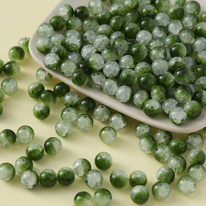 100pcs Colorful Glass Crackle Round Loose Beads