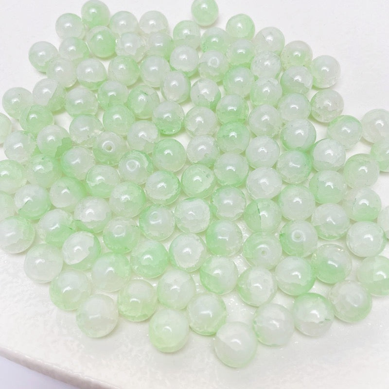 100pcs Colorful Glass Crackle Round Loose Beads